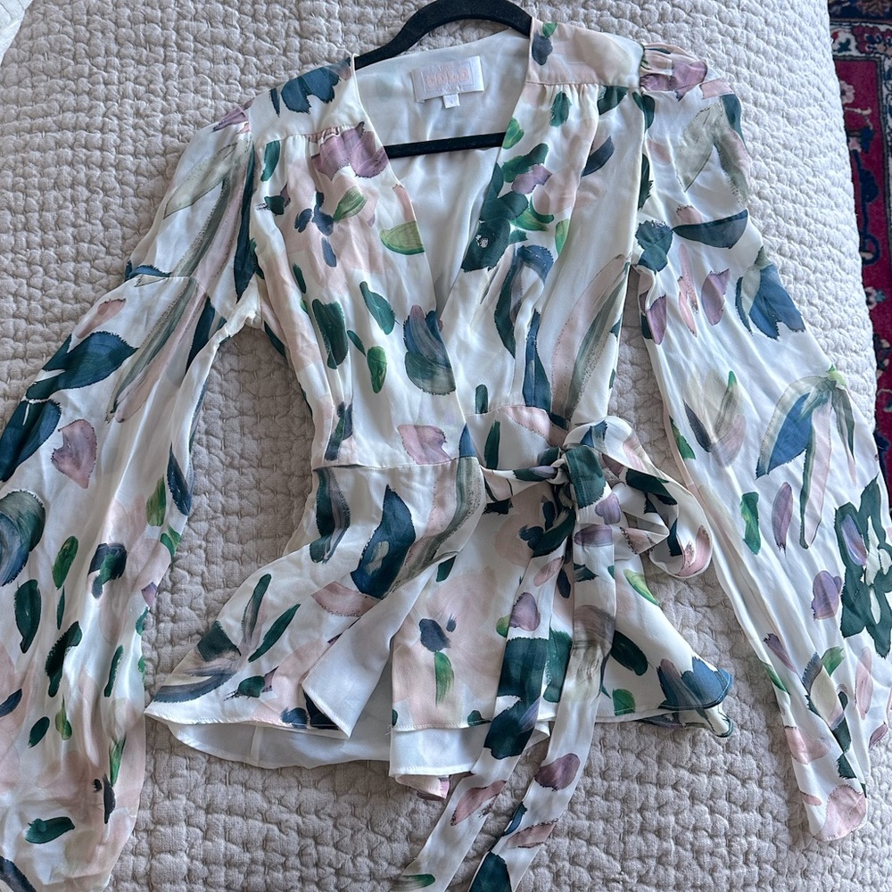 Stone Cold Fox Silk Wrap Top